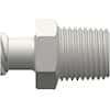 Value Plastics Luer to Threaded Fitting, Straight Adapter, White Nylon, Female Luer Thread  7/16" Hex x 1/8-27 NPT(M); 25/Pk