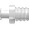 Value Plastics Luer to Threaded Fitting, Straight Adapter, Polypropylene, Female Luer Thread Style with 7/16" Hex x 1/8-27 NPT(M); 25/Pk