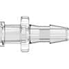 Value Plastics Luer to Hose Barb Fitting, Straight Adapter, Clear Polycarbonate, Female Luer Thread x 200 Series Barb 5/32" ID; 25/Pk
