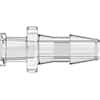 Value Plastics Luer to Hose Barb Fitting, Straight Adapter, Clear Polycarbonate, Female Luer Thread x 200 Series Barb 3/16" ID; 25/Pk
