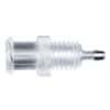 Value Plastics Luer to Hose Barb Fitting, Straight Adapter, Clear Polycarbonate, Female Luer Thread Panel Mount 1/4-28 UNF x 200 Series Barb 1/16" ID; 25/Pk