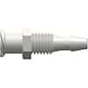 Value Plastics Luer to Hose Barb Fitting, Straight Adapter, White Nylon, Female Luer Thread Panel Mount 1/4-28 UNF x 200 Series Barb 1/8" ID; 25/Pk