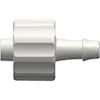 Value Plastics Luer to Hose Barb Fitting, Straight Adapter, White Nylon, Male Luer Integral Lock Ring x 500 Series Barb 1/8" ID; 25/Pk