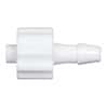 Value Plastics Luer to Hose Barb Fitting, Straight Adapter, White Nylon, Male Luer Integral Lock Ring x 200 Series Barb 1/8" ID; 25/Pk