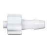 Value Plastics Luer to Hose Barb Fitting, Straight Adapter, White Nylon, Male Luer Integral Lock Ring x 200 Series Barb 5/32" ID; 25/Pk