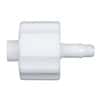 Value Plastics Luer to Hose Barb Fitting, Straight Adapter, White Nylon, Male Luer with Integral Lock Ring x 400 Series Barb 3/32" ID; 25/Pk