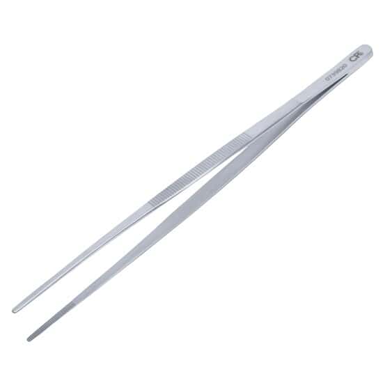 Stainless Steel Tweezers, Straight Tips, Serrated, 254mm