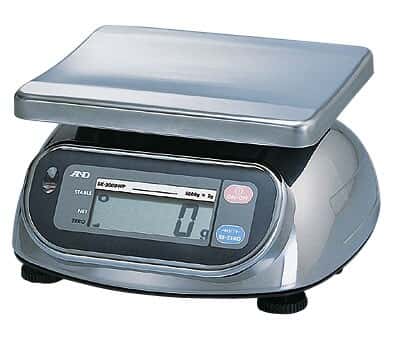 A&D Weighing SK-20KWPF Portable Washdown Scale, 20kg x 10g