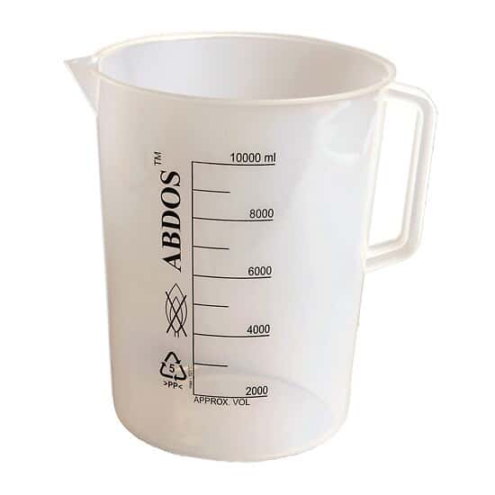 Abdos P50808 Large Capacity Beaker with Handle, PP, 10L, 1 pack