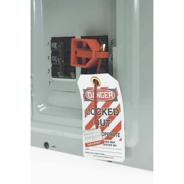 Accuform KDD122 DoublePole Circuit Breaker Lockout, Red; Breaker