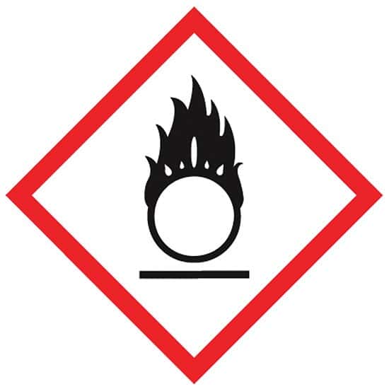 Accuform LZH602EV5 GHS Label,Flame Over Circle Pictogram,1
