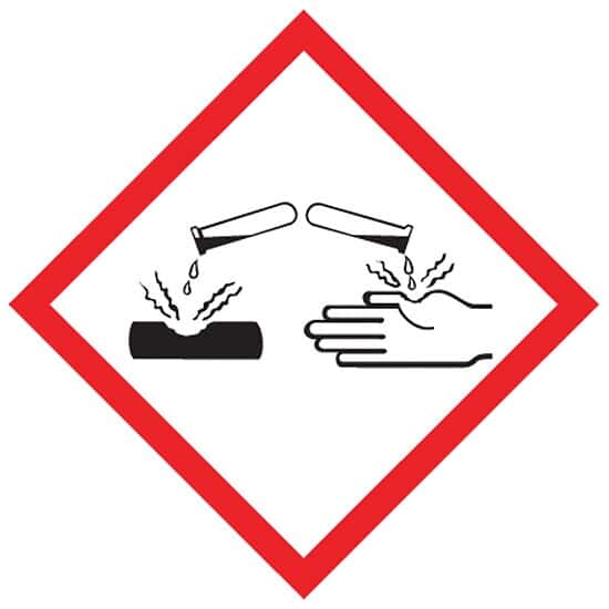Accuform LZH604EV5 GHS Label, Corrosion Pictogram, 1