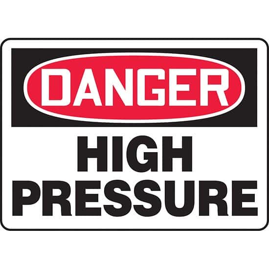 Accuform MCHG033VS Safety Sign, Danger - High Pressure, 7