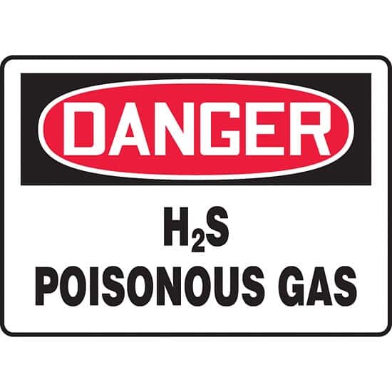 Accuform MCHG078VA Safety Sign, Danger - H2S Poisonous Gas, 10