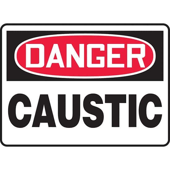 Accuform MCHL075VS Safety Sign, Danger - Caustic, 7