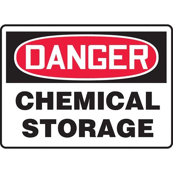 Accuform MCHL191VS Safety Sign, Danger - Chemical Storage, 7