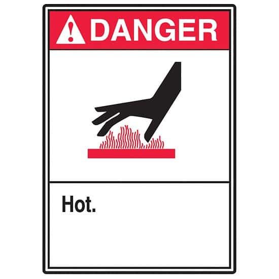 Accuform MCHL252VP ANSI Sign, Danger-Hot, 10