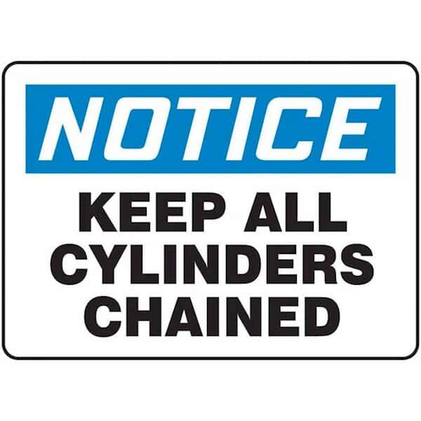 Accuform MCPG800VS Safety Sign, Notice - Keep All Cylinders Chained, 7