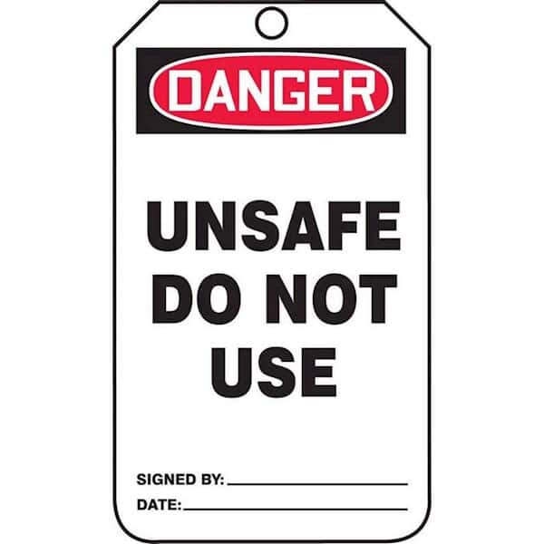 Accuform MDT126CTP Tag, Danger Unsafe Do Not Use, Back A, 5 7/8