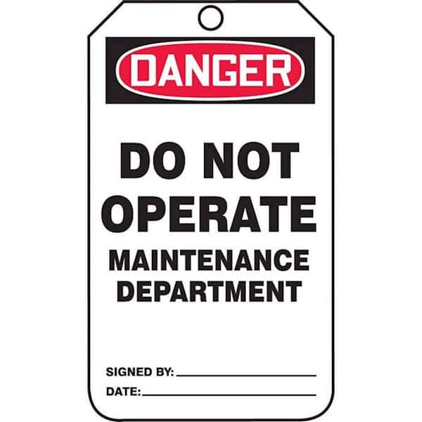 Accuform MDT206CTP Prevention Tags, Danger Do Not Operate, Back B, 5.8