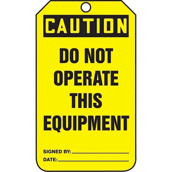 Accuform MDT606CTP Prevention Tags, Caution Do Not Operate, Back A, 5.8