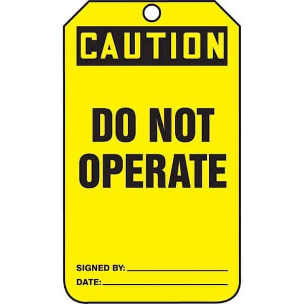 Accuform MDT621CTP Tag, Caution Do Not Operate, Back B, 5-7/8