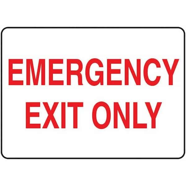Accuform MEXT584VP Safety Sign, Emergency Exit Only (red/white), 7 X 10, Plastic