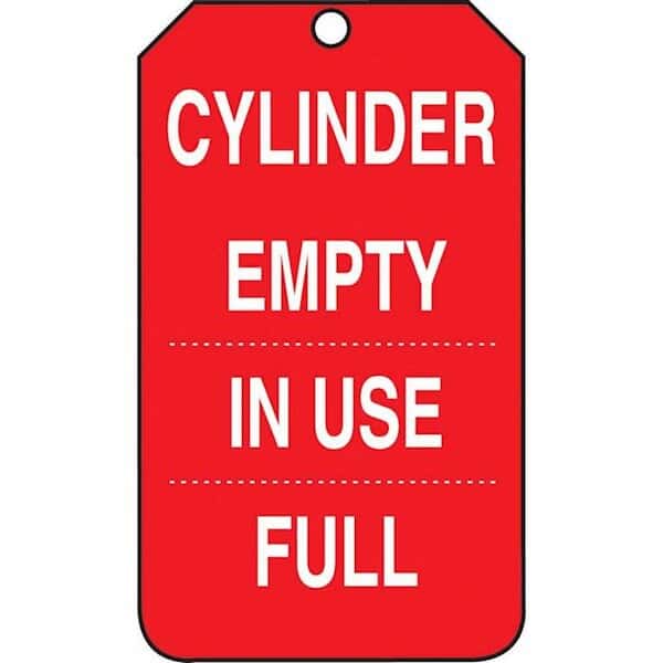 Accuform MGT206CTP Tag, Cylinder Empty / In Use / Full, 5 7/8