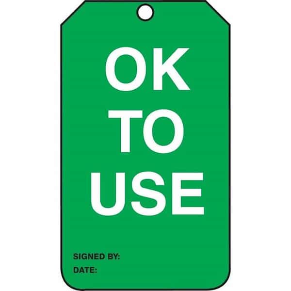 Accuform MGT217CTP Tag, Ok To Use, 5 7/8