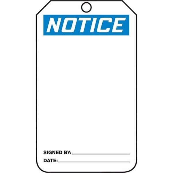 Accuform MNT101PTP Tag, Notice, 5 7/8