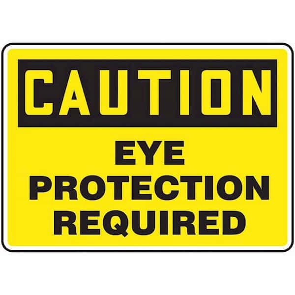 Accuform MPPE791VA Safety Sign, Caution - Eye Protection Required, 7