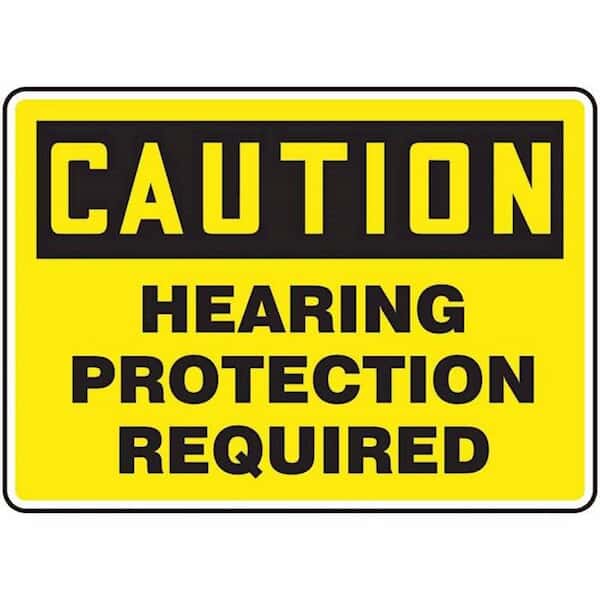 Accuform MPPE792VP Safety Sign, Caution - Hearing Protection Required, 7