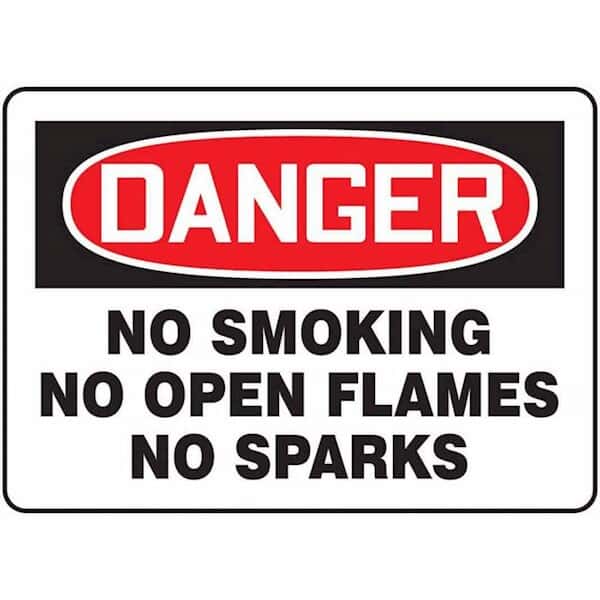 Accuform MSMK118VS Sign, Danger-No Smoking Or Open Flames/Sparks, 7x10