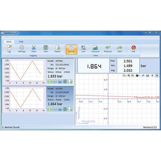 Additel 9502 Data Logging and Graphical Software