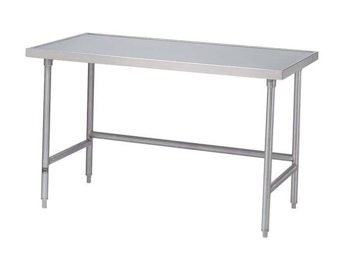 Advance Tabco SS-244 Flat bullnose-edged work table with a SS undershelf; 48