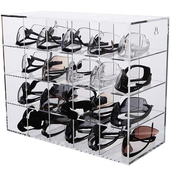 Advanced Displays in Plastic Safety Eyewear Organizer, Acrylic, 20