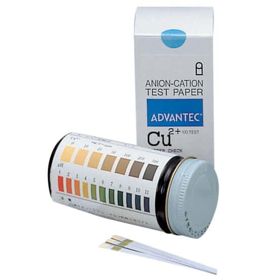 Advantec 07030020 Test Strips, Copper Check (Cu2+), 0 to 500 ppm; 100 Strips/Pk
