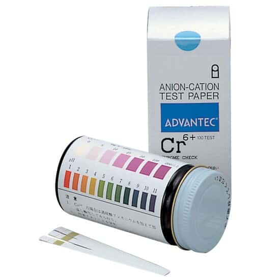 Advantec 07030041 Test Strips, Chrome Check (Cr6+), 0 to 200 ppm; 25 Strips/Pk