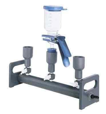 Advantec 313600 Vacuum Filtration Manifold; PVC, 6-Branch with 2-Way Valves