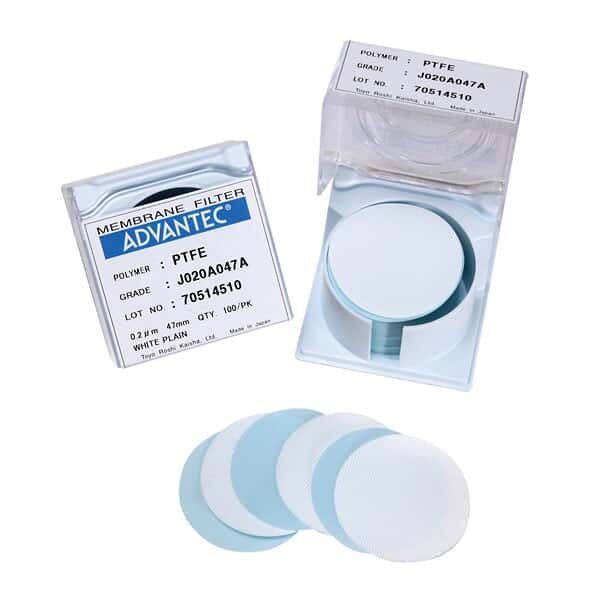 Advantec H100A047A PTFE Hydrophilic Membranes; 47 mm dia; 1.00 µm; 100