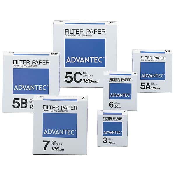 Advantec N069.0CM Grade No. 6 Ashless Quantitative Filter Paper; 9.0 cm dia.; pack of 100