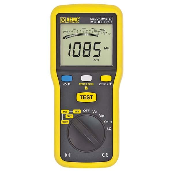 AEMC 6527 Digital Megohmmeter and Multimeter; 1000 VDC/600 VAC