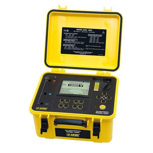 AEMC 6550 Digital Megohmmeter, 10 kV (0.001 to 9999 µF / 10.00 to 49.99 µF)
