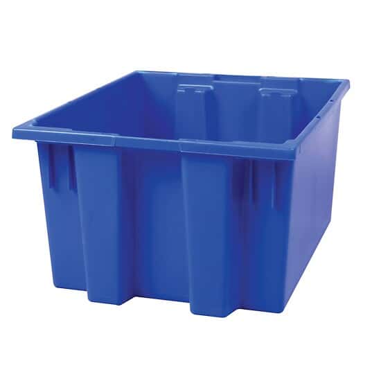 Akro-Mils 35-190 BLUE HDPE Storage Tote Box (without Lid), 1.2 cu ft, 17