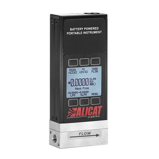 Alicat Mass Flowmeter with Display, 0 - 0.5 SCCM, Battery Operated