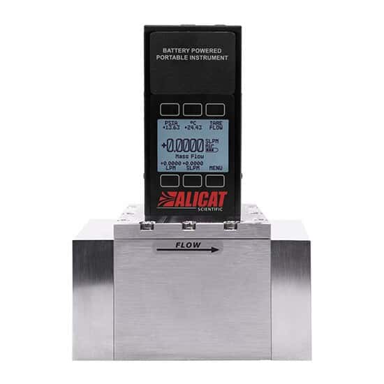 Alicat Mass Flowmeter with Display, 0 - 5000 SLPM, Battery Operated