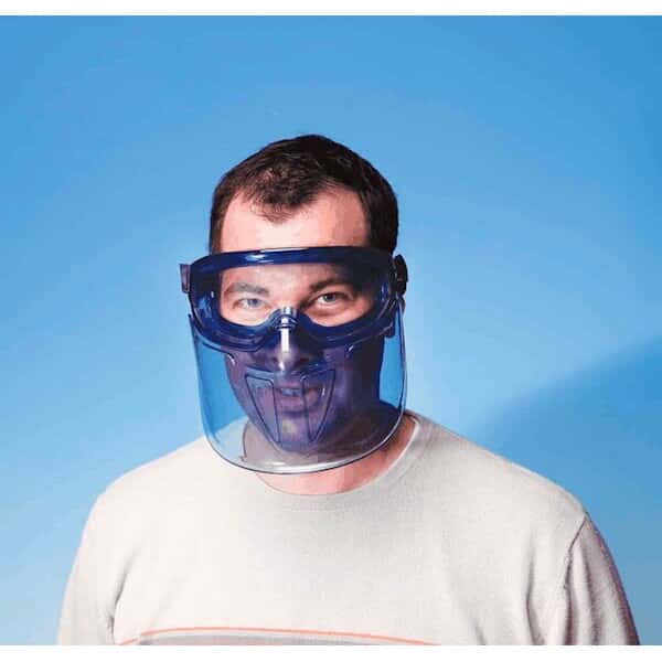 Allsafe 3010343 Shield, Blue Frame, Clear Lens