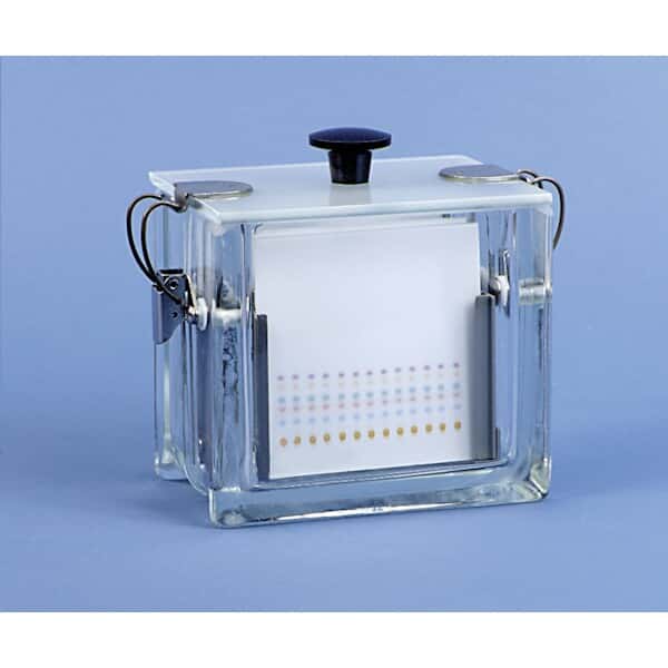 Analtech TLC Developing Tank with LatchLid™ and Aluminum Rack, Glass, Holds Six 10 x 10 cm Plates