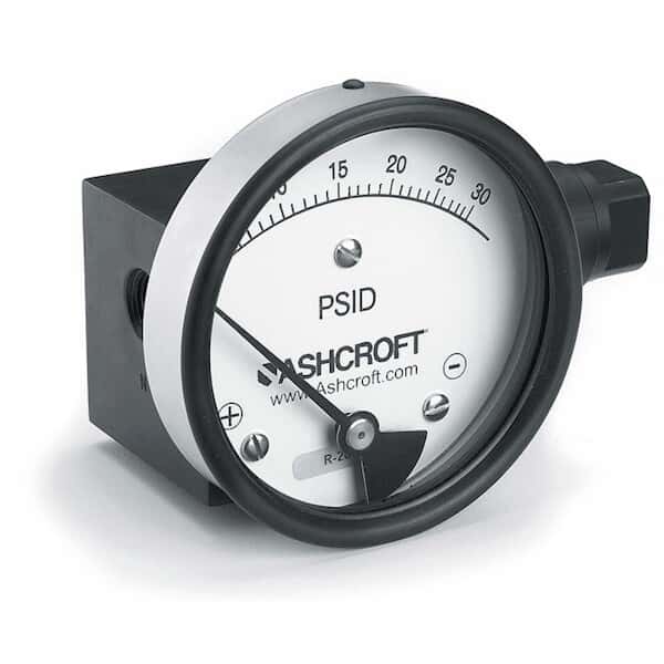 Ashcroft 11313.5 Differential Pressure Gauge, 15 psid Lower