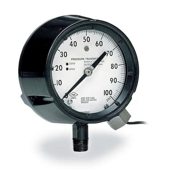 Ashcroft 4.5in Transmitter, 100psi,1/2LNPT 4.5" DuraTran Transmitter, 1/2 Lower NPT Connection